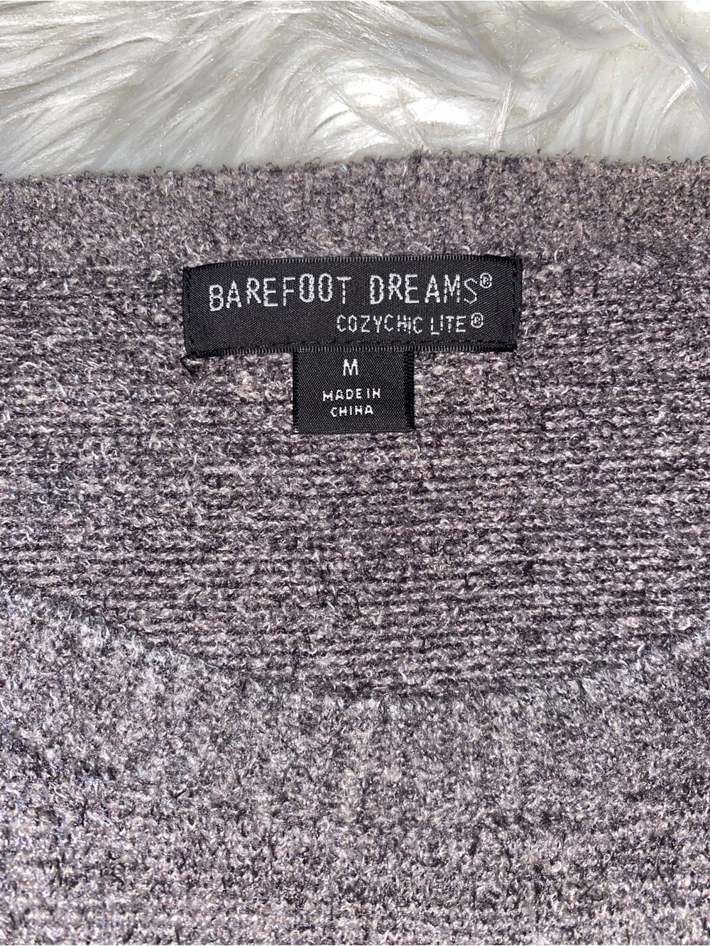 Barefoot Dreams Cozy Chic Lite Crewneck Sweater Heathered Purple- Medium - Picture 5 of 5